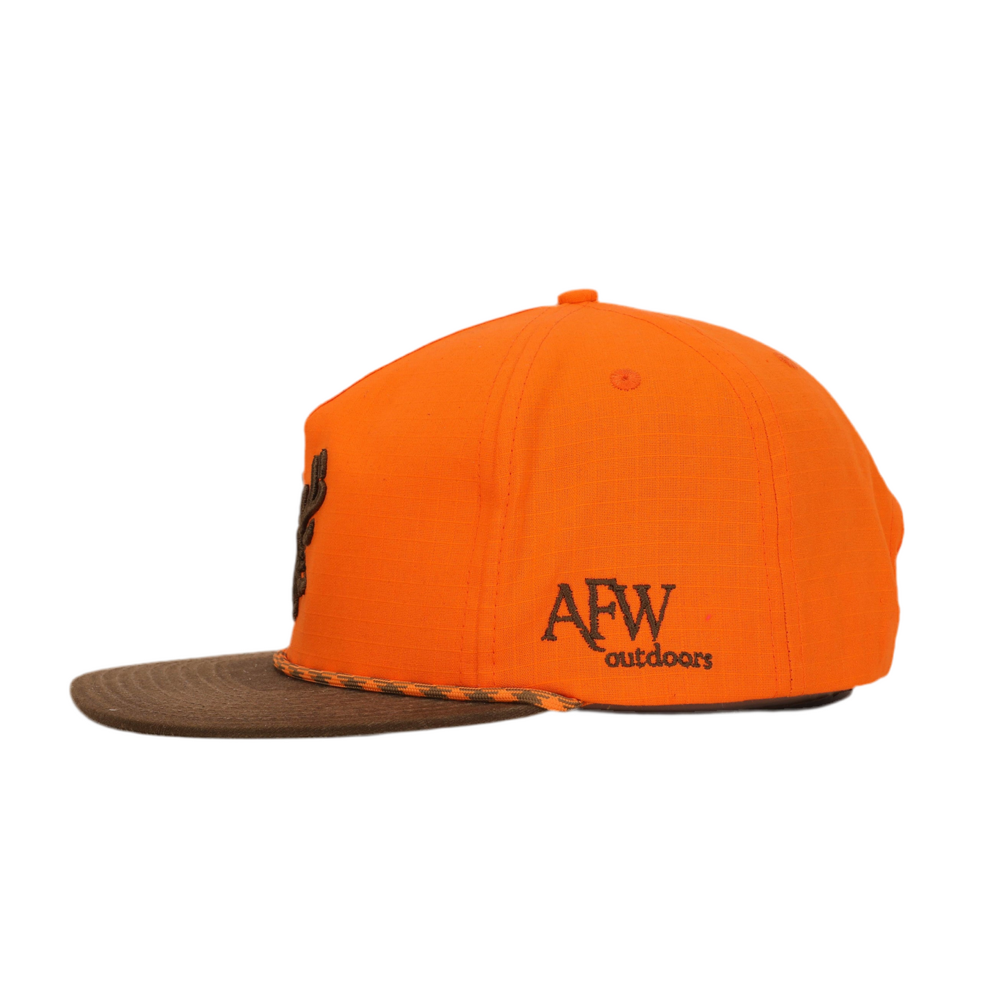 Youth Blaze Orange and Brown Ripstop Buck Rope Hat