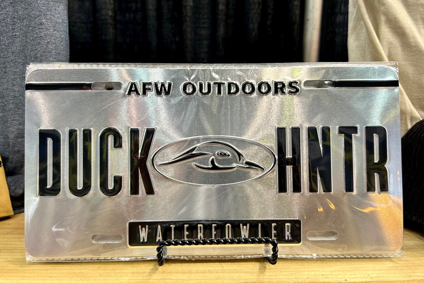 Brushed Aluminum Duck Hunter License Plate