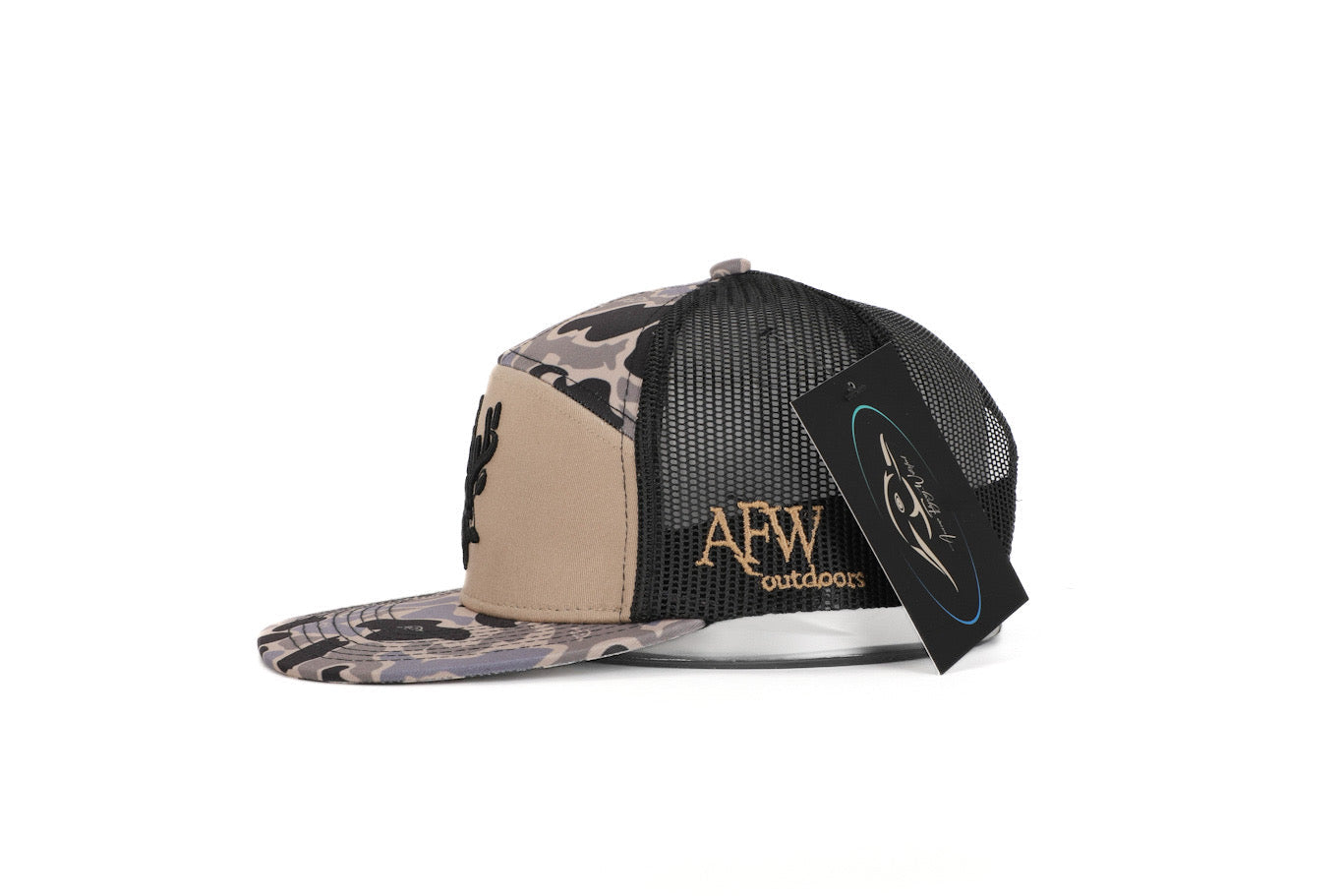 Buck 7 Panel Hardwoods II AFW Style w- 3 D Puff and Black Mesh Hat