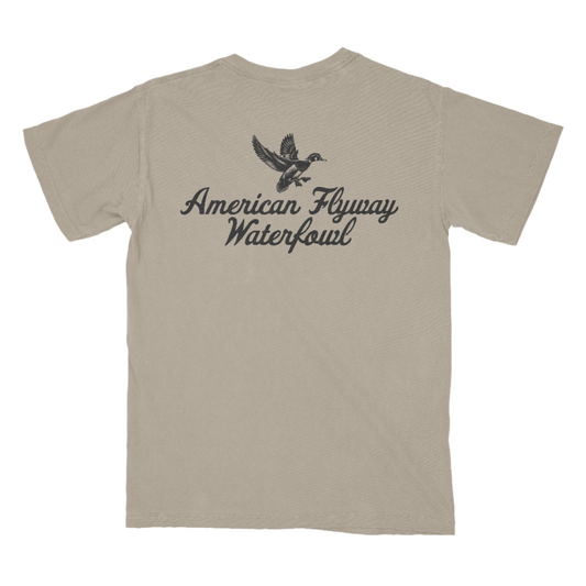 Vintage Wood Duck Logo Design with Pocket in Khaki