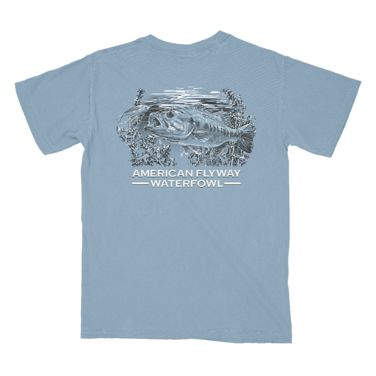 Bass Fishing Light Blue with Pocket