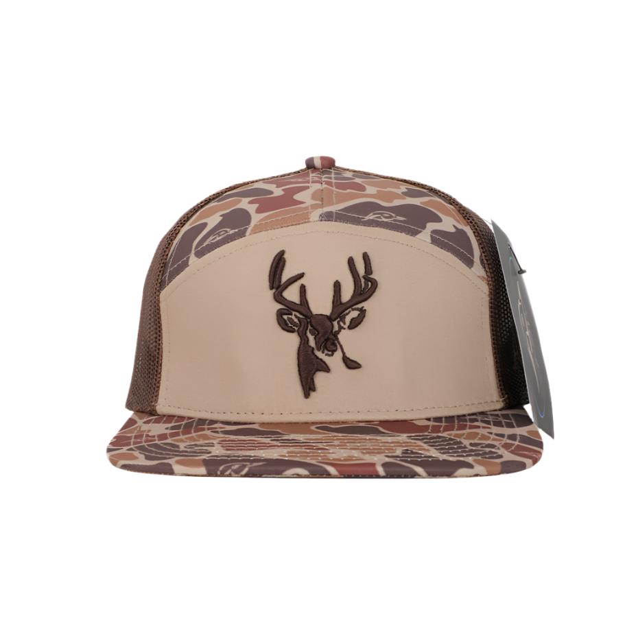 Youth 7 Panel Brown Old School 3 D Puff Buck w/ Brown Mesh