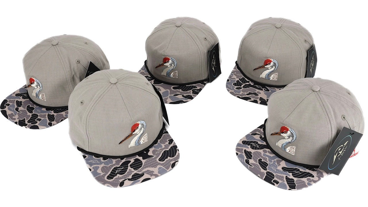 Sandhill Crane Grey Ripstop w Hardwoods II Camo Bill