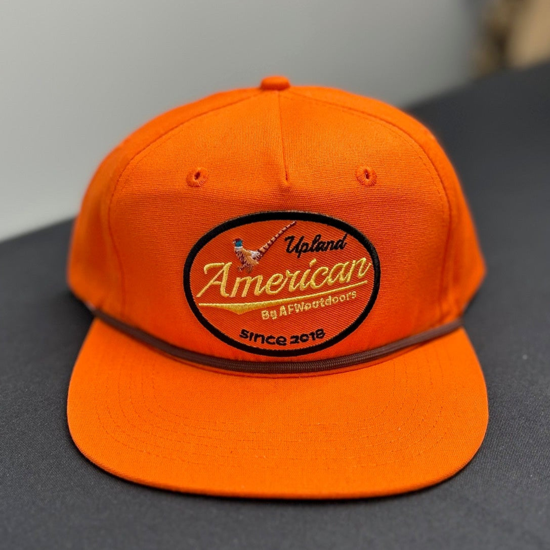 Upland Patch Old Rope Hat Blaze Orange with Brown Rope