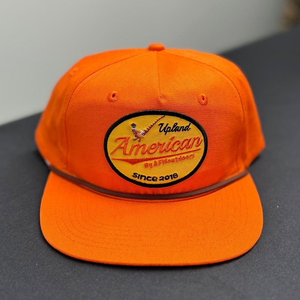 Upland Patch Old Rope Hat Blaze Orange with Brown Rope