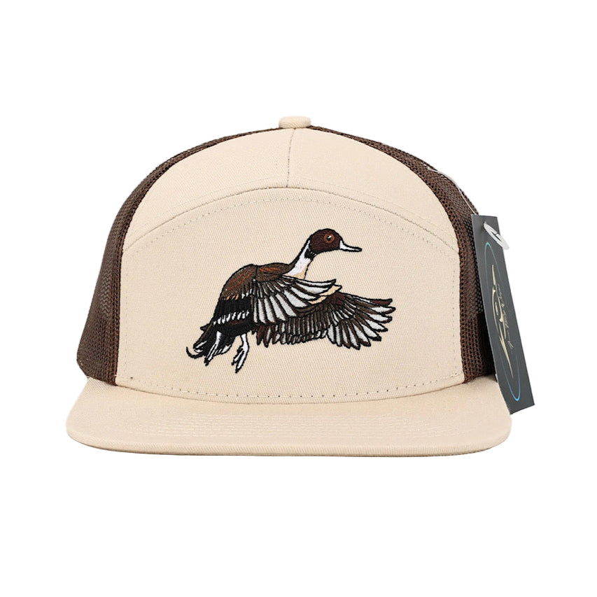 AF Waterfowl Pintail Pale Khaki & Brown 7 Panel Hat